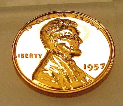 1957 Gem Proof  Lincoln Wheat Cent EYE CANDY Blazing Red Beauty #209 ~ 2