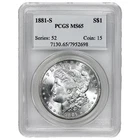 1881-S Morgan Silver Dollar PCGS MS65