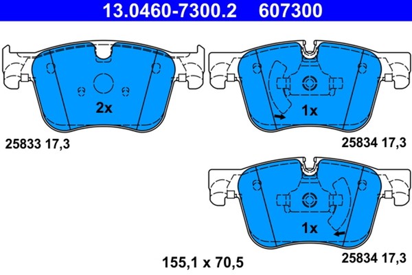Bremsbelagsatz Scheibenbremse Ate 13.0460-7300.2 FüR C4 Picasso Peugeot 308 Sw 2-image