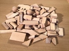 4 lb Box Of Wood Shapes - For Crafts or Other Projects - Smooth Feel