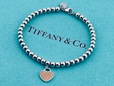 TIFFANY  CO Return to Tiffany Pink Mini Heart Bracelet Ag 925 Silver