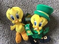 Looney Tunes Tweety Bird Leprechaun + Bean Bag Plush Warner Bros 8 Inch-R