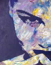  Framed Canvas Street  graffiti Urban  Art Print  woman  face purple licensed 