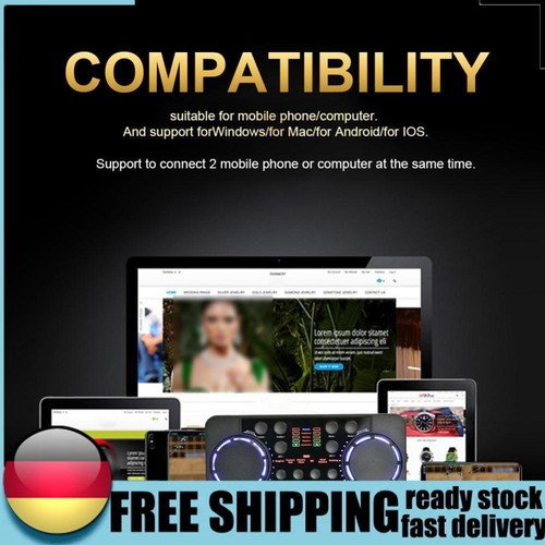 10 Sound Effects Bluetooth-compatible 4.0 Audio Interface Mixer for Phone PC