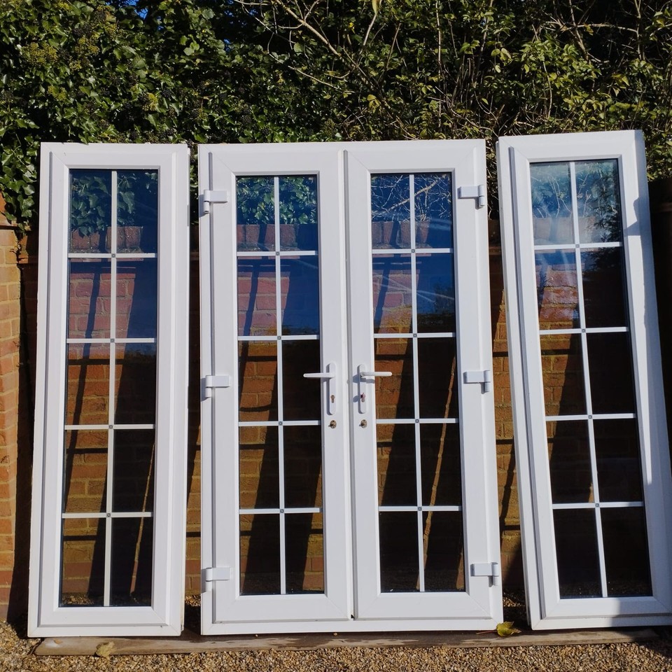 exterior external upvc double Glazed french doors in frame & Side