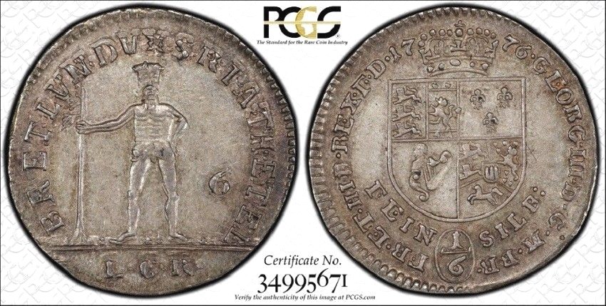 FINEST & ONLY @NGC & PCGS AU55 1776 1/6 THALER WILDMAN GERMAN