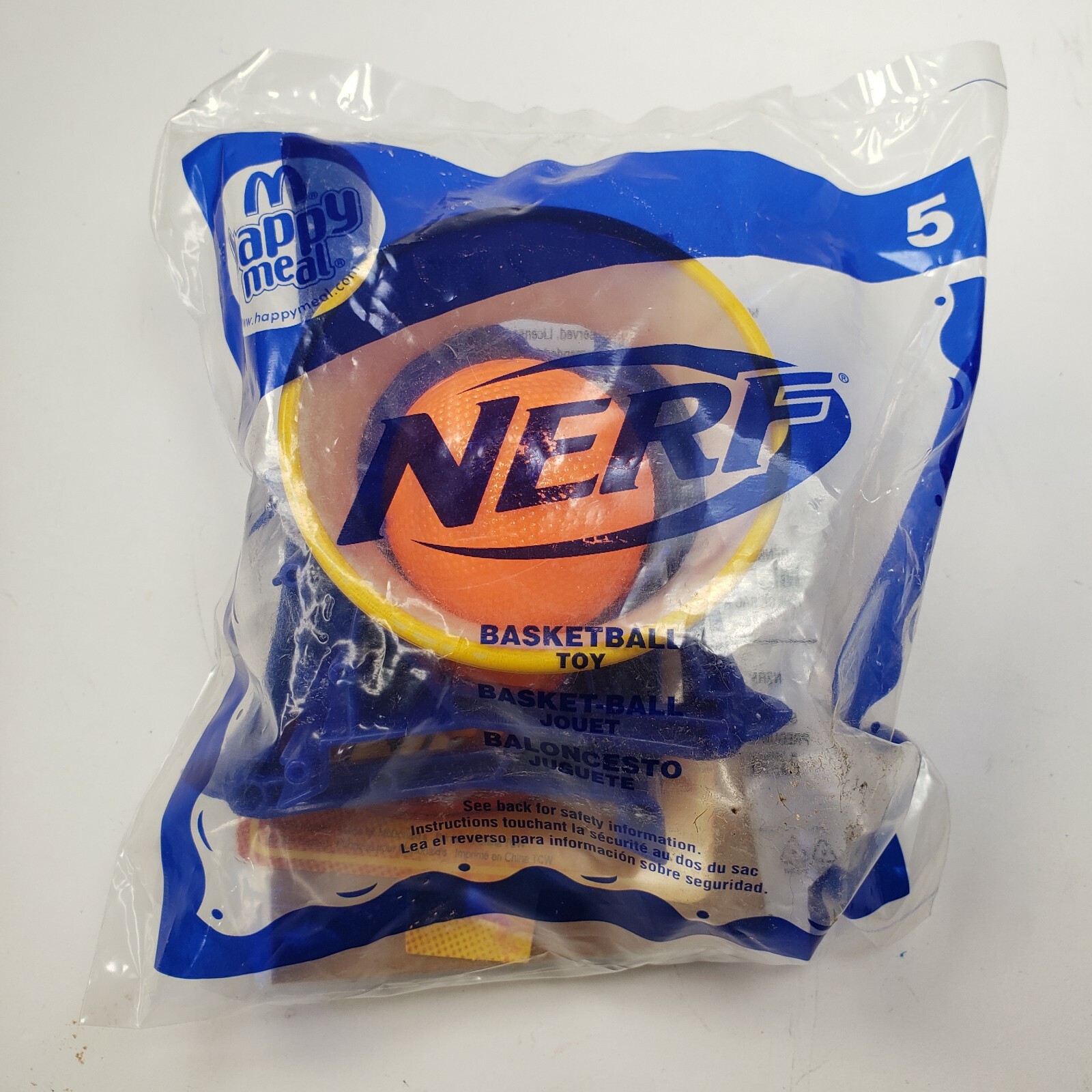 2009 McDonalds Happy Meal Toy  Nerf Sports Basketball #5 New In Package
