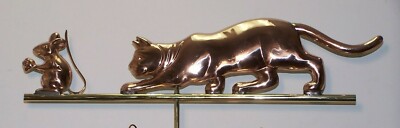Cat and mouse unique copper weathervane, TOP ONLY FITS over a 3/8''  top rod