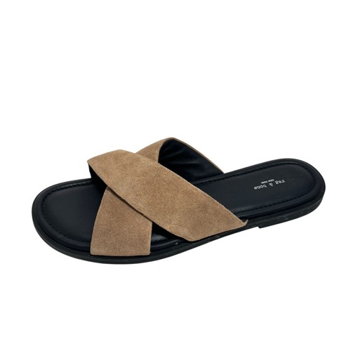 Rag & Bone Women’s Geo Slide Sandals Camel Suede size 41 9.5-10 Lk Nw! - Picture 2 of 6