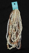 Hildie & Jo White Pearl Glass Bead Strands Mixed Size Shape Seed Jewelry Crafts