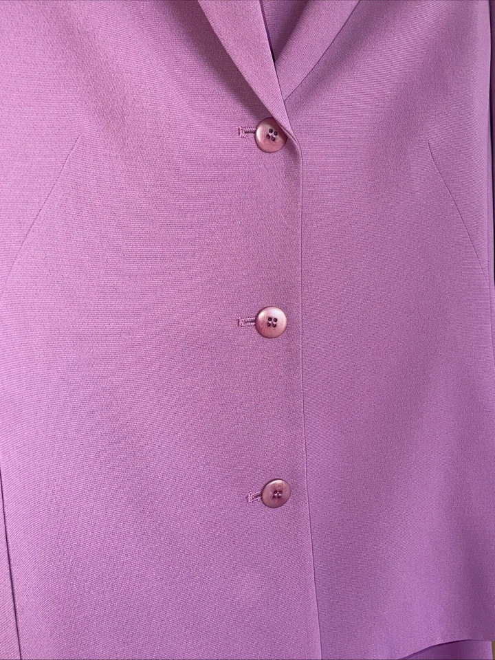 Conjunto de chaqueta de vestir de colección informal forrado en esquina púrpura orquídea talla 8 Foto 4 de 4