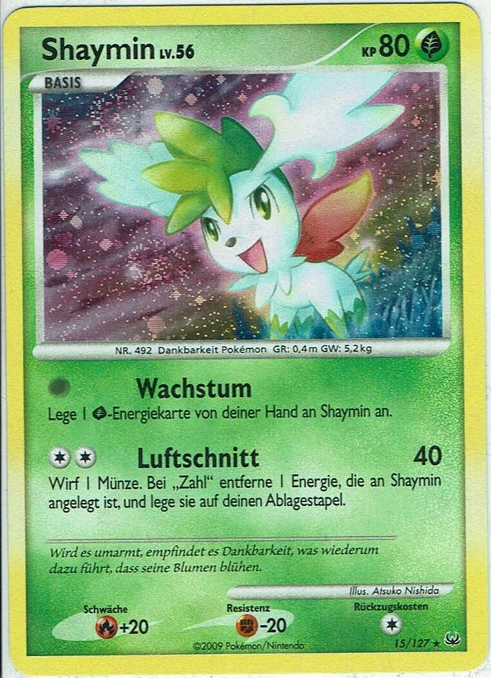 Pokemon Karte Trading Card Game Platin Nr. 15/127 Shaymin Holo deutsch - Bild 1 von 1