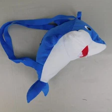 Plush Zip-Closure Shark 13" Mini Critter Backpack - Blue #360