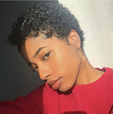 Short Curly Human Hair Wigs for Women Afro Pixie Cut Wigs Black Curly Wigs
