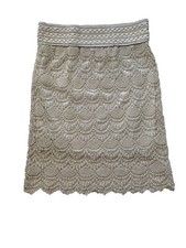 Lace Skirt With Elastic Waist - S