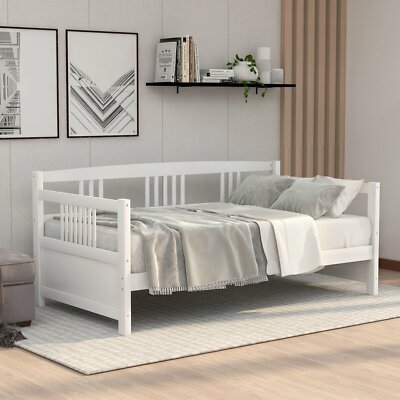 White Twin Size Daybed Home Living Guest Room Furniture Wood Bedroom