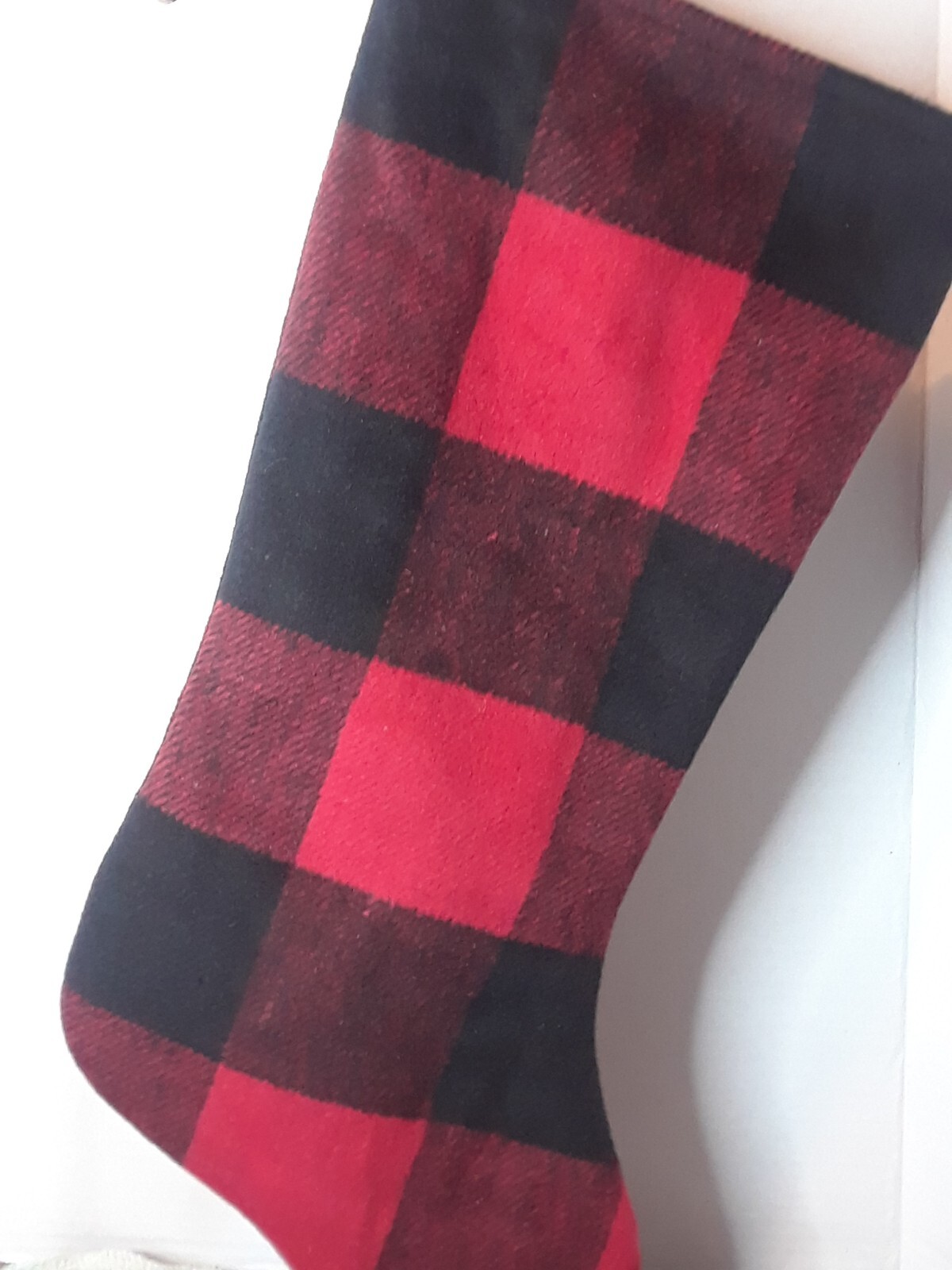 Plaid Checkered Holiday Stocking 20" Red/Black Hobby Lobby New eBay