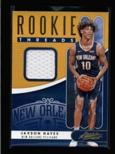 JAXSON HAYES 2019/20 PANINI ABSOLUTE ROOKIE THREADS USED WORN JERSEY AX5898