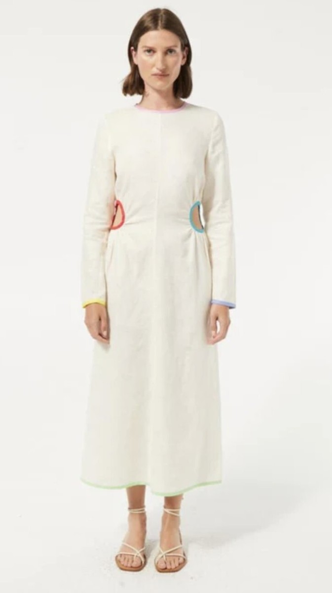 Rhode Thierry Linen Midi Dress | eBay
