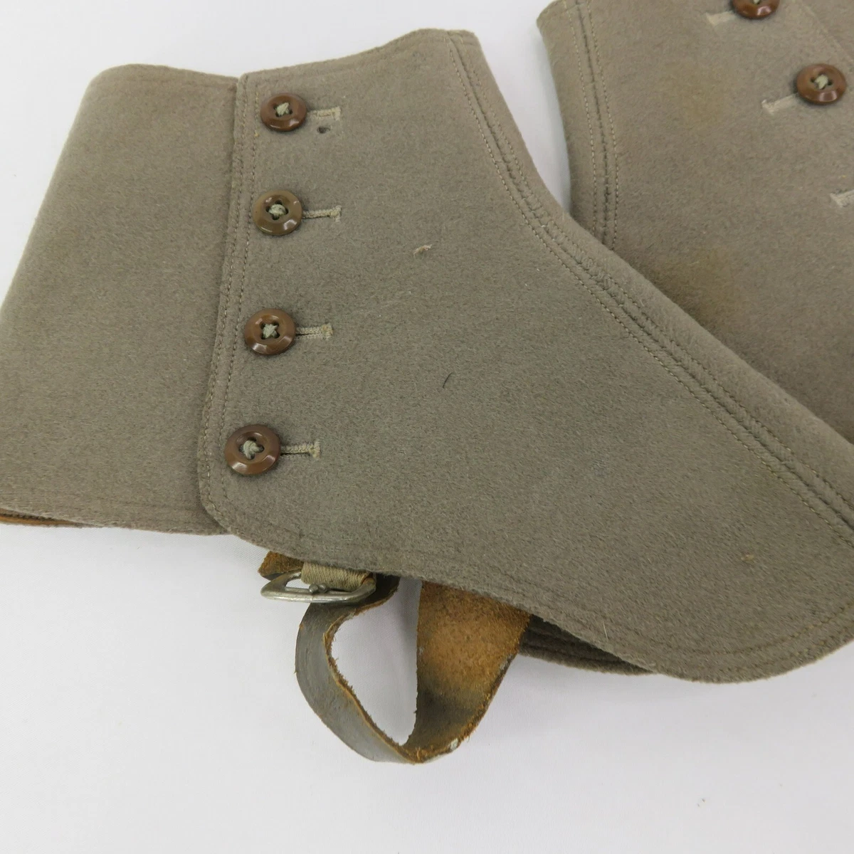 Antique Spats WW1 Era Vintage Wool Dress Boot Spats Military