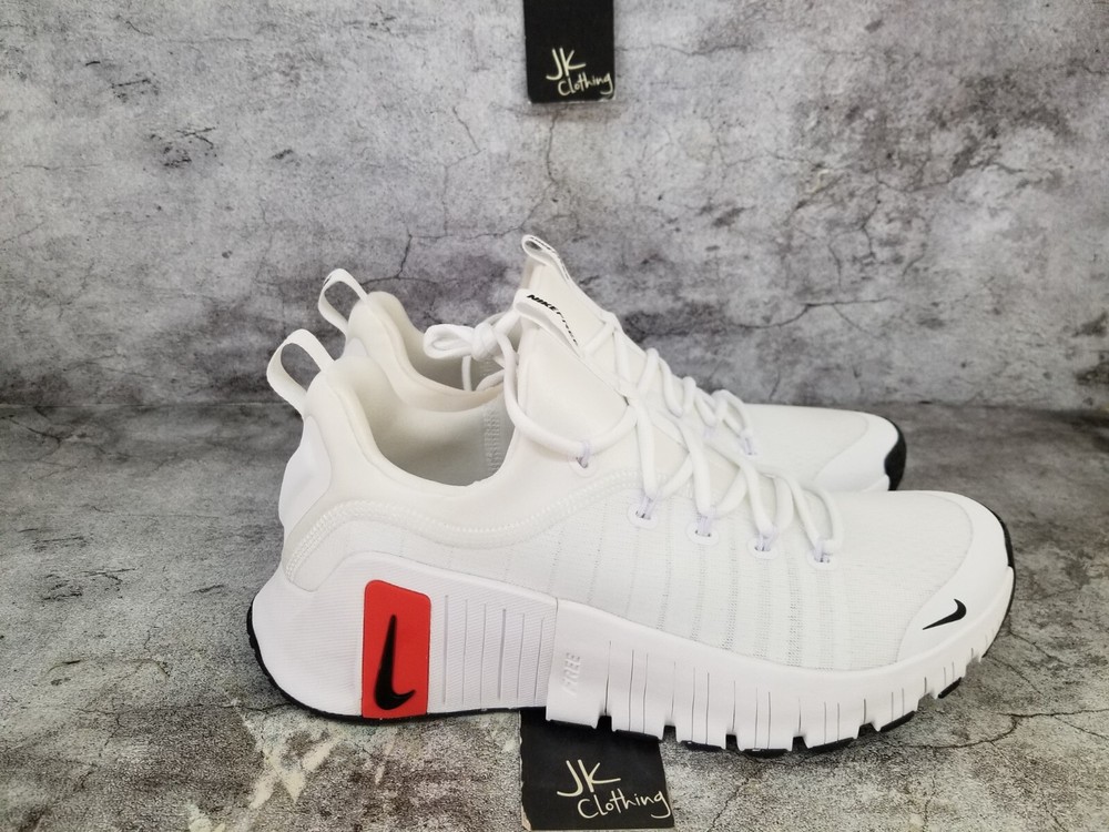 Men Size 10- Nike Free Metcon 6 White Picante Red FJ7127 100