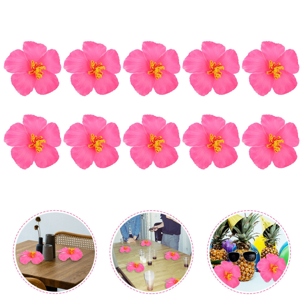 10Pcs Hibiscus Flowers Artificial Artificial Tropical Flower