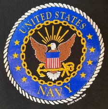 Vintage 1992 United States Navy Black XL T Shirt Single Stitch Made In USA 90s