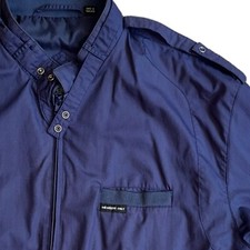 Vintage Members Only Racer Bomber Jacket Mens Sz 46 XL Blue Full Zip