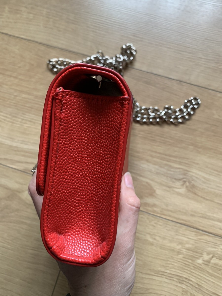 Mario Valentino Divina Red Pebbled Shoulder Bag Red | eBay