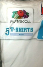 Fruit of the Loom Boys' Tag Free White 5-Pk T-Shirts XLarge 18-20