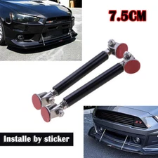Front Bumper Lip Splitter Strut Brace Rod Tie Support Bar Adjustable 2.9'' Black