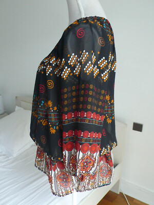 Robe longue couvrante en viscose mélangée lamé zigzag Multicolore Robe longue couvrante en viscose mélangée lamé zigzag Multicolore