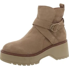 Blondo Womens Giovani Suede Block Heel Waterproof Ankle Boots Shoes BHFO 6129