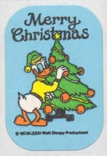 Vtg Disney School House Donald Duck Wintergreen Matte Scratch & Sniff Sticker 