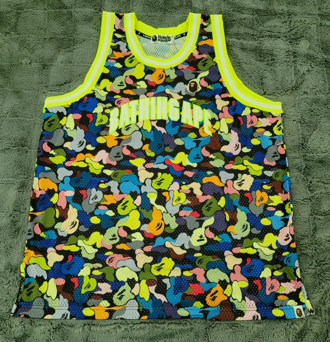BAPE A Bathing Ape ABC Camo Basketball Jersey Men's size XL