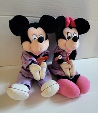 Rare Vintage Disney Mickey  Minnie Mouse Plush Stuffed Animals 15" Valentine