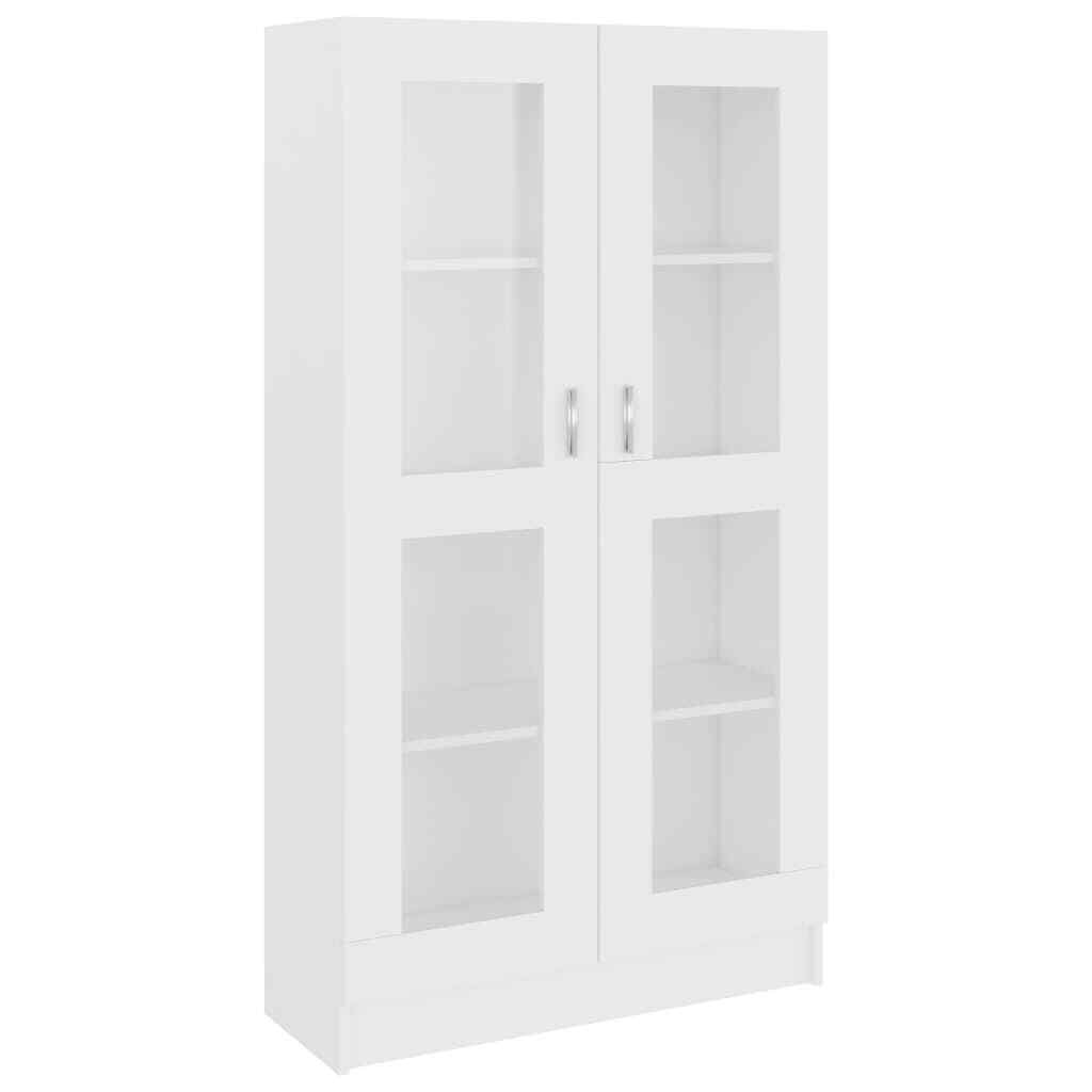 Vitrine en bois d'ingénierie blanc 150 cm au design minimaliste intemporel