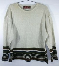 VINTAGE 26 RED LIGHTWEIGHT STRIPED COTTON SWEATER