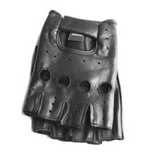 Fingerless Driving Motorcycle LEATHER Weight Lifting Gloves Men's XL Bike Gym