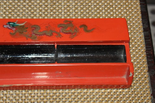 Vintage Chinese Lacquerware Artists Paint Holder #3 Dragon Designs - Picture 4 of 12