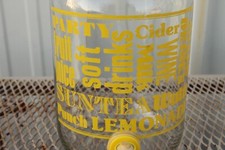 ~~~ VINTAGE SUN TEA JAR VARIOUS DRINKS LISTED 1 GALLON JUG WITH LID ~~~