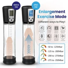 Vacuum Electric Penis Pump Digital rechargeable Male Men Penis Enlarger Growth