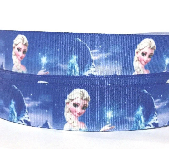 Grosgrain Ribbon 1" Frozen Princess Elsa F1 Printed for Hairbows USA SELLER