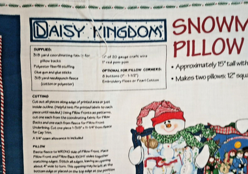Penguin Pillow Pals Daisy Kingdom Christmas Fabric Sewing panel Missing 1 Square - Picture 3 of 8