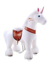 PonyCycle White Unicorn Ride on Horse Toy Model U For Age 3-5