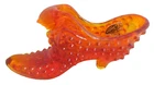 Hobnail Fenton Handmade Glass Slipper Orange Amberina Cat Adornment Foil Label