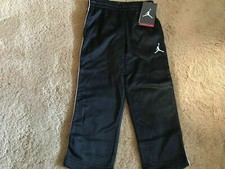 Nike Jordan Boys Jogging Sweat Pants Size 4 852747-023 Black with White Stripe