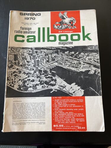 Radio Amateur Callbook Magazine FOREIGN Spring 1970 SIDNEY AUSTRALIA COVER - Afbeelding 1 van 17