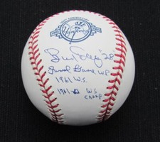 Bud Daley Signed/Auto Yankees 100th OML Baseball JSA Inscr 186623