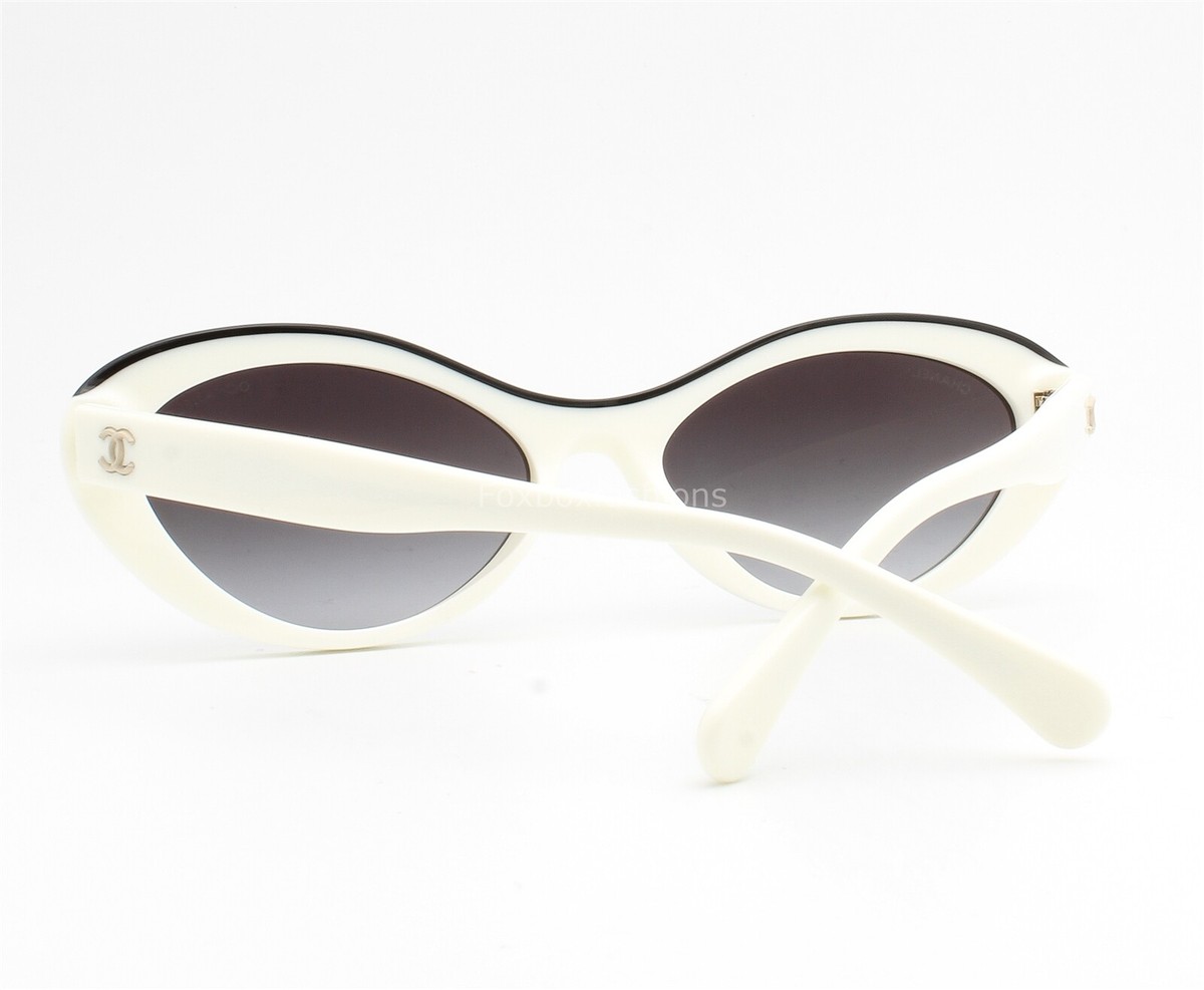 Chanel Sunglasses ch5416A 1763/S6 Creamy White & Black Pale